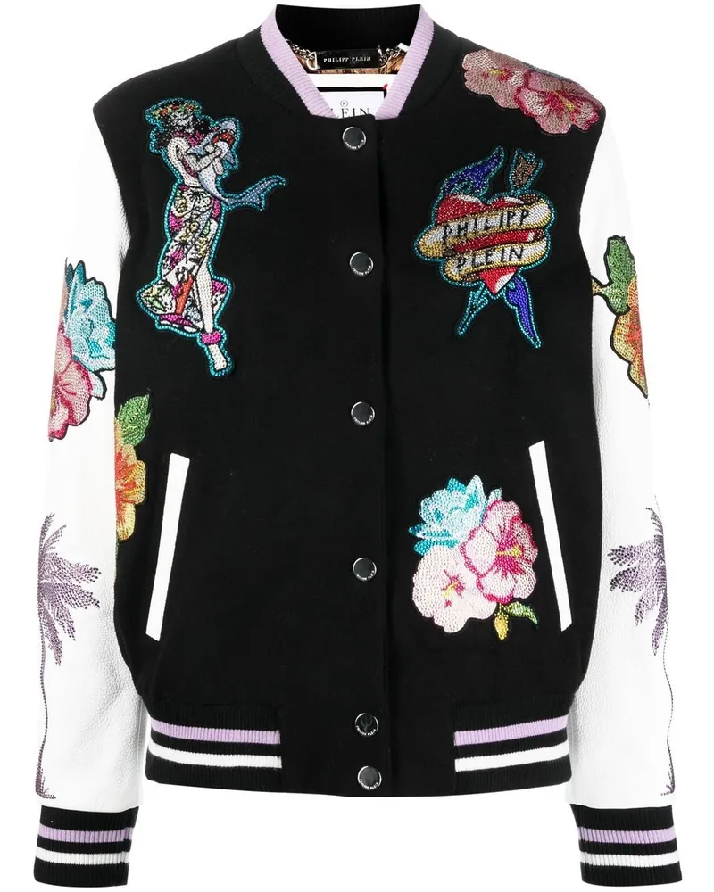 Philipp Plein Hawaii Bomberjacke - Schwarz Schwarz