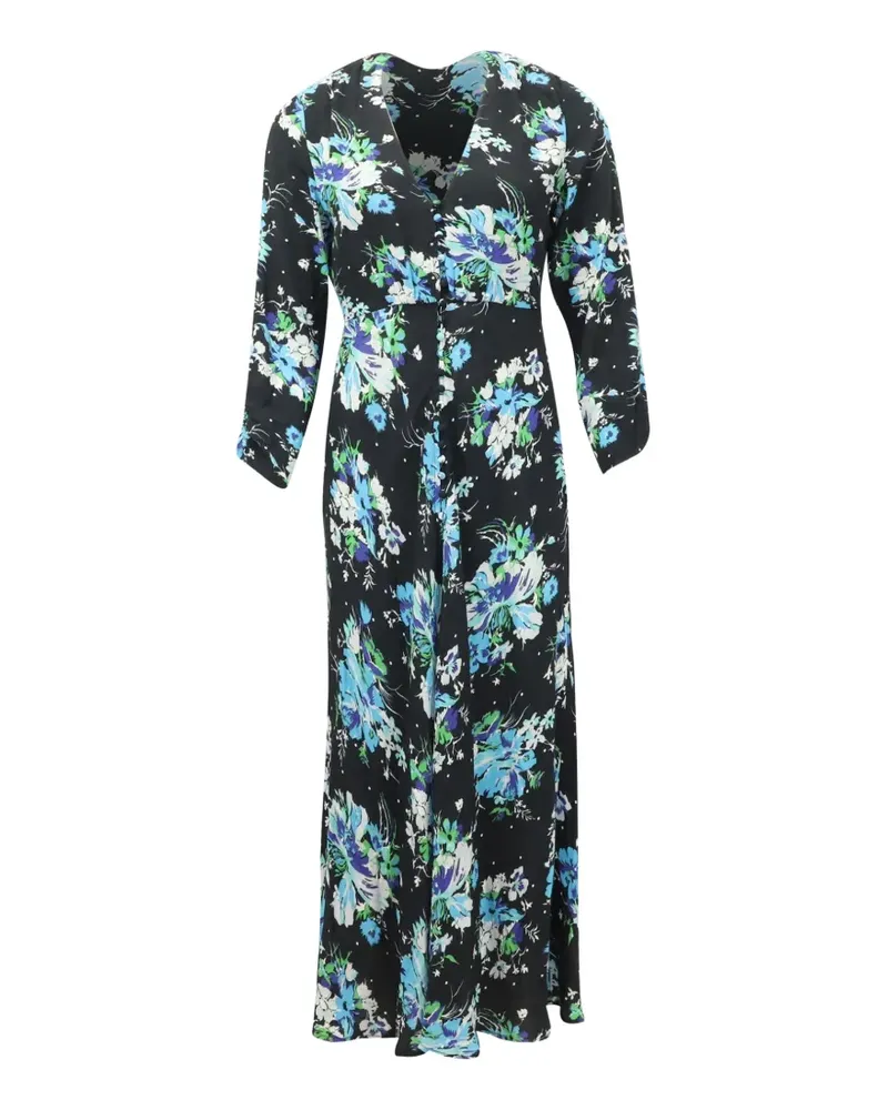 RIXO floral-print long-sleeve maxi dress - Schwarz Schwarz