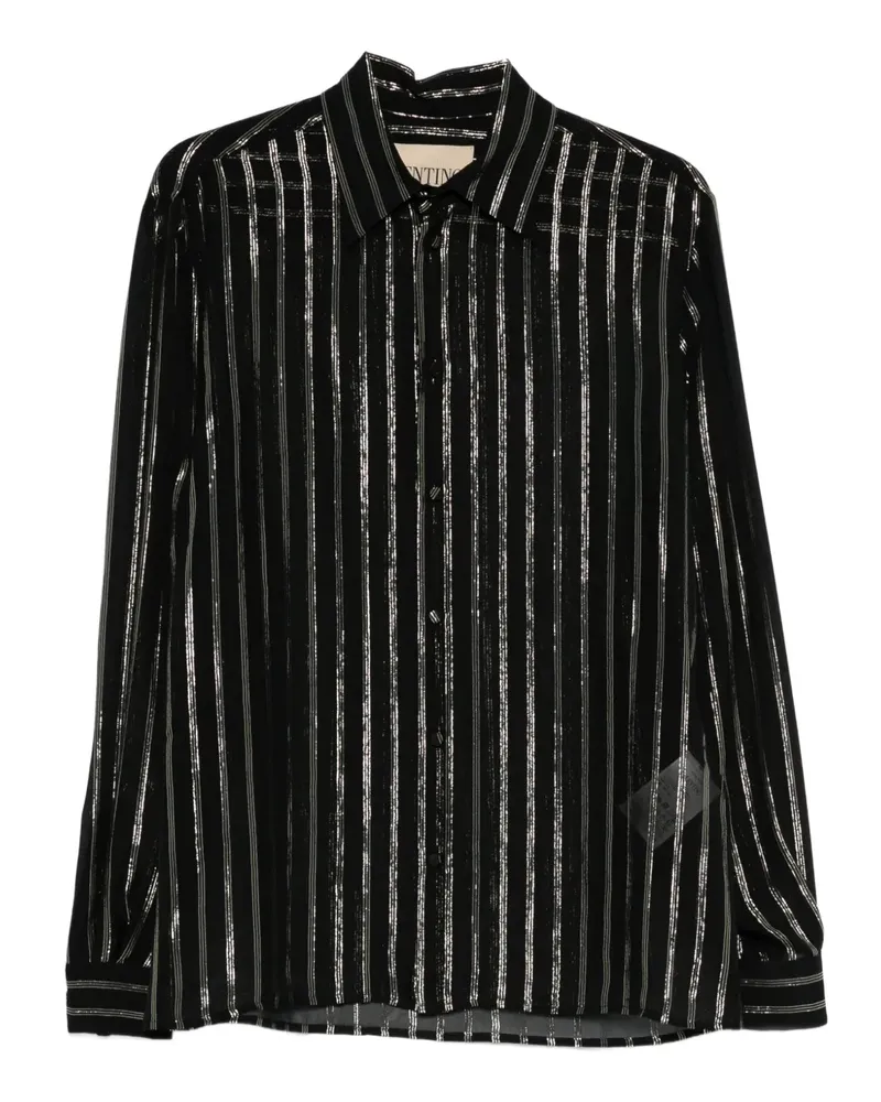 Valentino Garavani Gestreiftes Hemd - Schwarz Schwarz