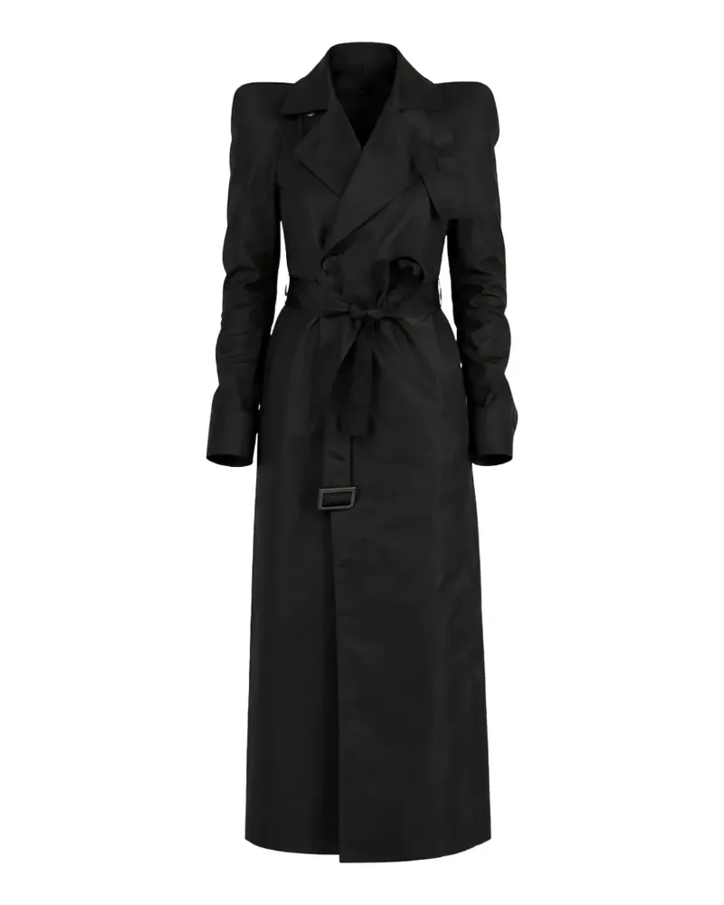 Rick Owens structured-shoulder belted coat - Schwarz Schwarz
