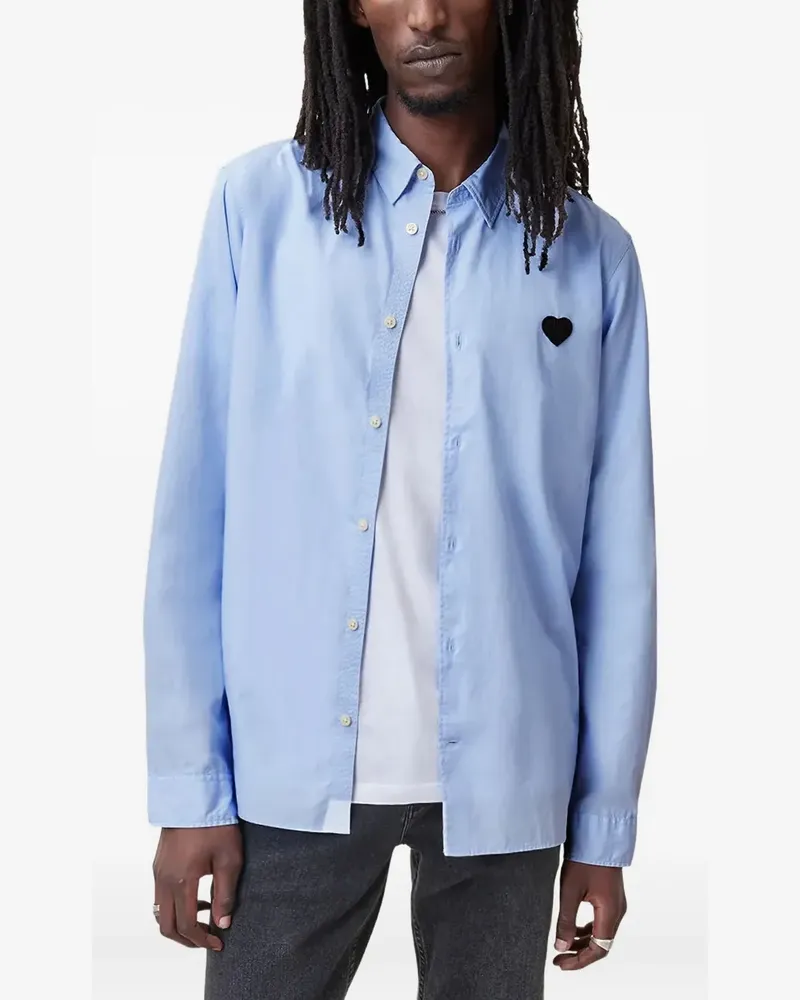 AllSaints Hemd mit Herzstickerei - Blau Blau