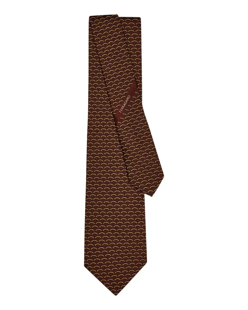 Ferragamo Seidenkrawatte mit Archi-Print - Infinite Inspirations - Braun Braun