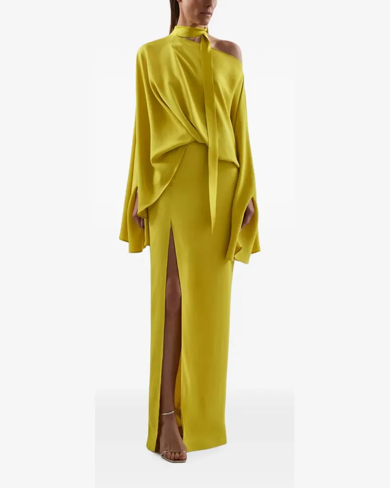 Taller Marmo Brooks tie-neck maxi dress - Gelb Gelb