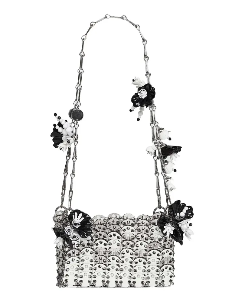 Paco Rabanne mini flower-embellished shoulder bag - Silber Silber