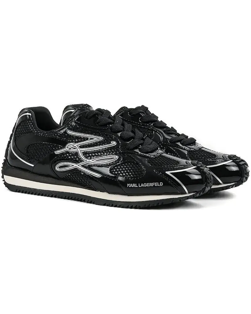 Karl Lagerfeld VELOCETTE Sneakers aus Lackleder mit dreieckiger Sohle - Schwarz Schwarz