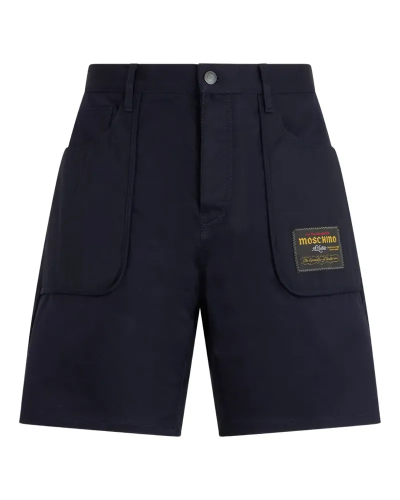 Moschino logo-patch shorts - Blau Blau