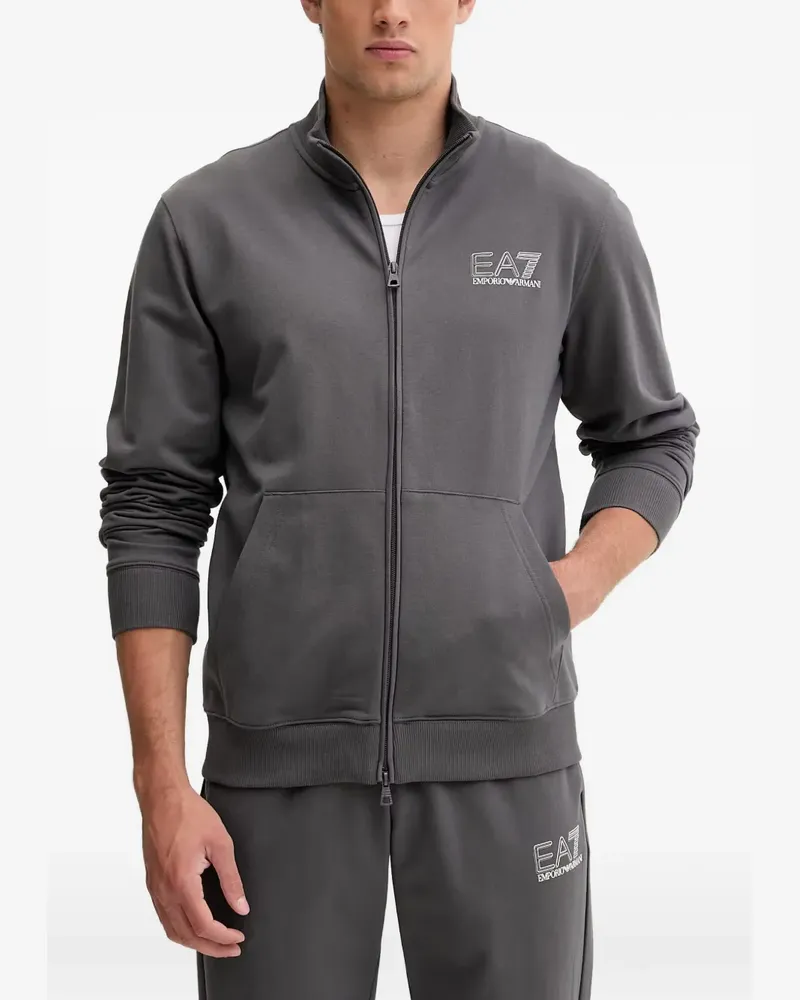 EA7 logo-print zip-up tracksuit - Grau Grau
