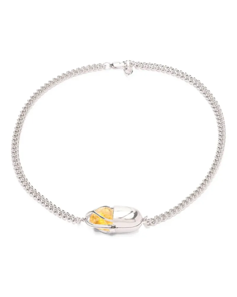 CAPSULE ELEVEN Capsule Crystal citrine necklace - Silber Silber