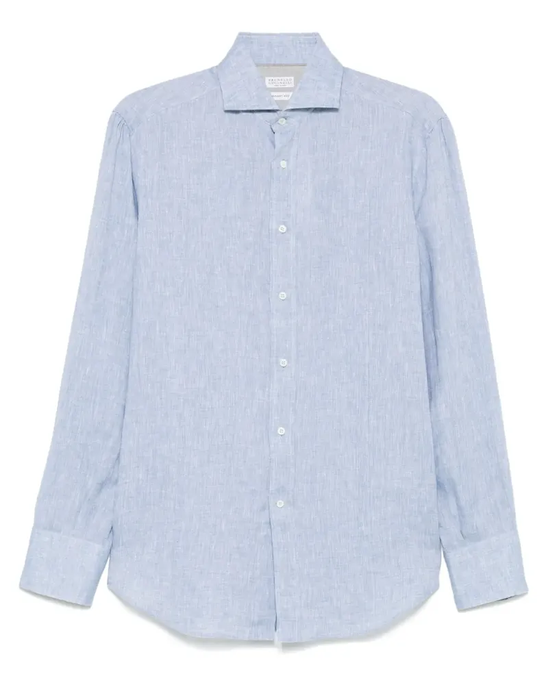 Brunello Cucinelli Hemd aus Leinen - Blau Blau
