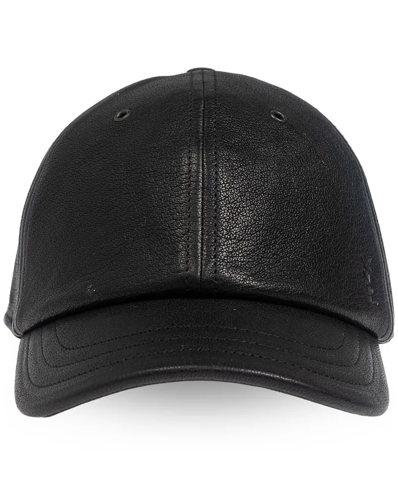 Saint Laurent Baseballkappe aus Leder Schwarz