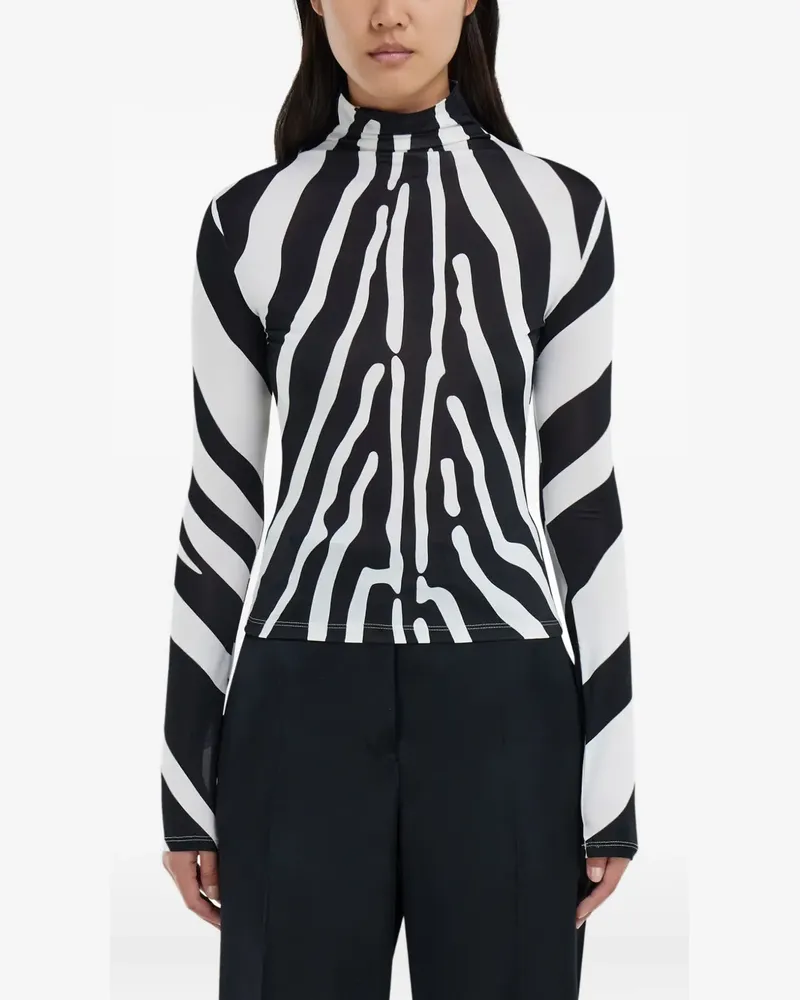 Ferragamo Oberteil mit Animal-Print - Schwarz Schwarz