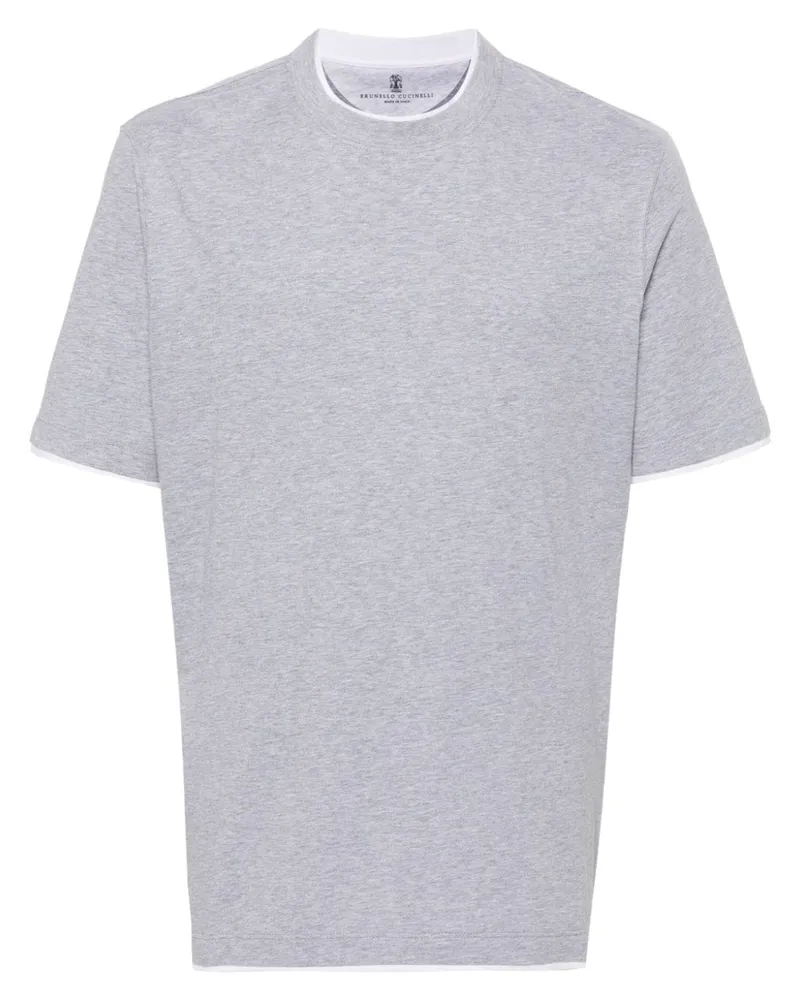 Brunello Cucinelli T-Shirt im Layering-Look - Grau Grau