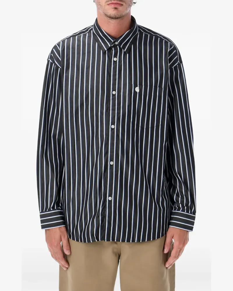 Carhartt WIP L Gowan vertical-stripe long-sleeve shirt - Schwarz Schwarz