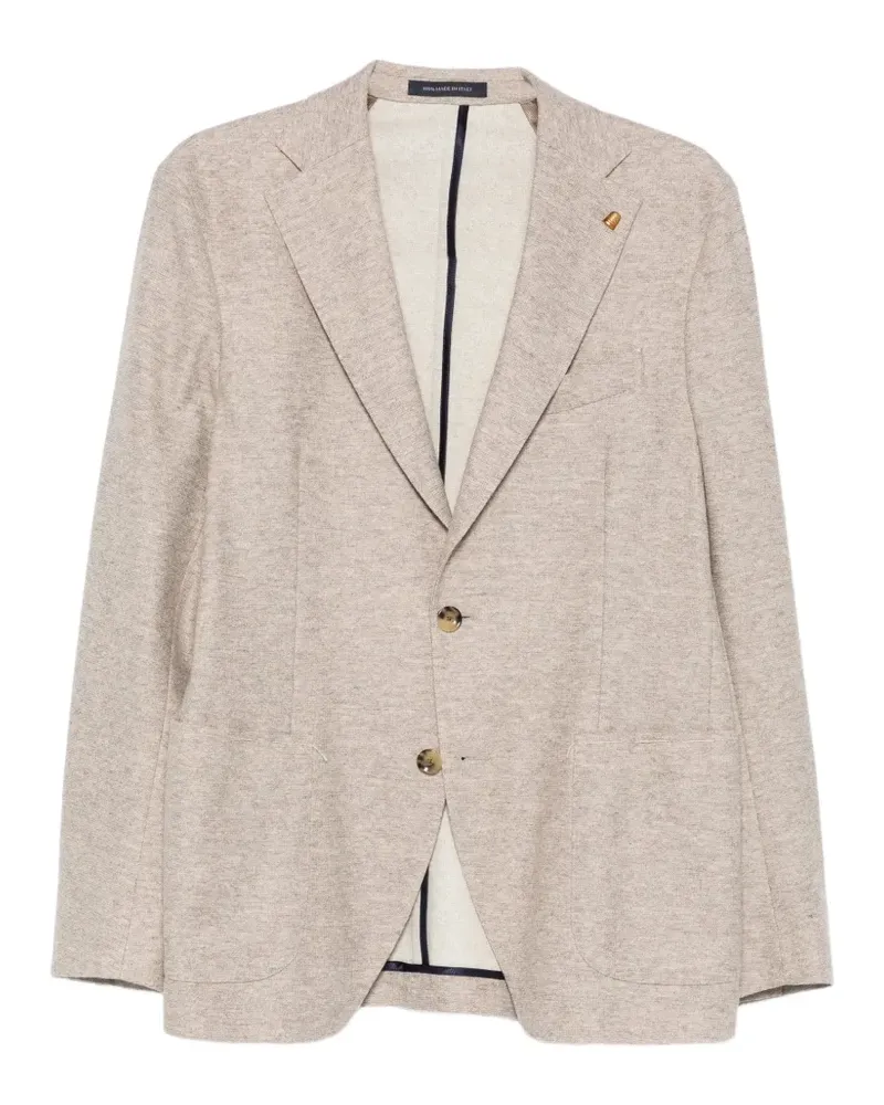 Sartoria Latorre notch-lapel single-breasted blazer - Nude Nude