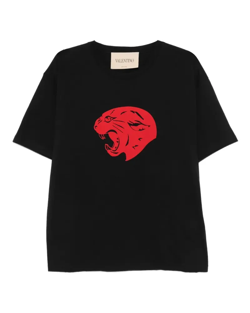 Valentino Garavani panther-print cotton T-shirt - Schwarz Schwarz