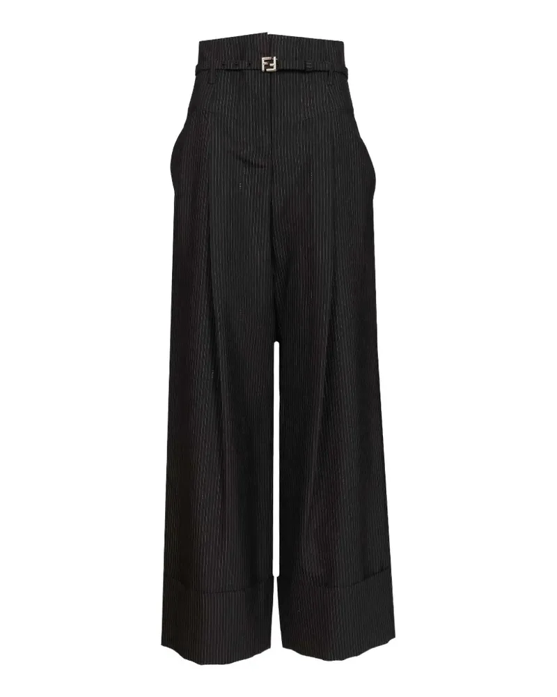 Fendi pinstripe high-waisted trousers - Blau Blau