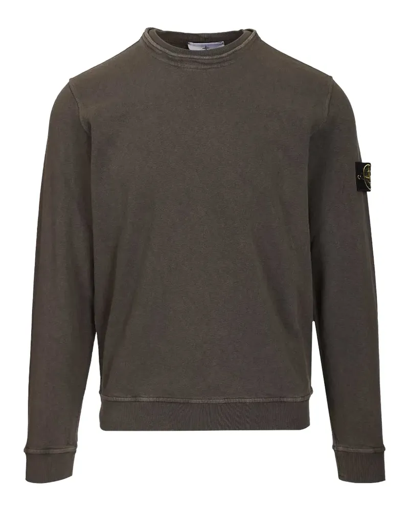 Stone Island crewneck badge cotton sweatshirt - Braun Braun