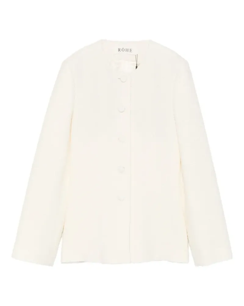 Róhe bouclé-texture single-breasted jacket - Weiß Weiß