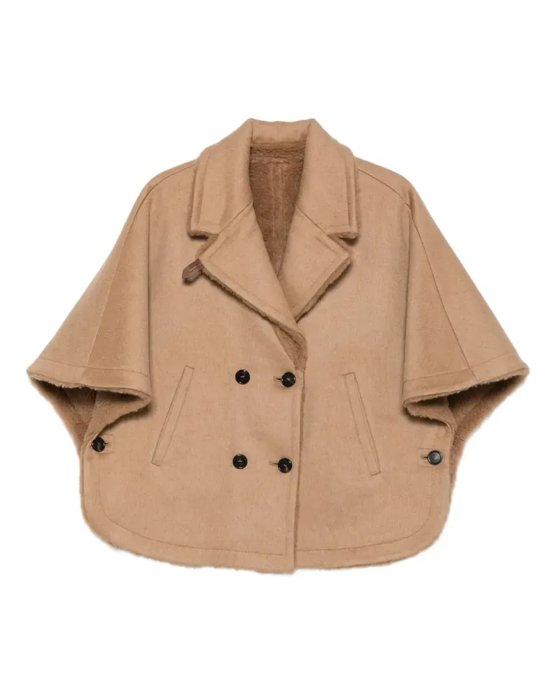 Max Mara Doppelreihiges Cape - Nude Nude
