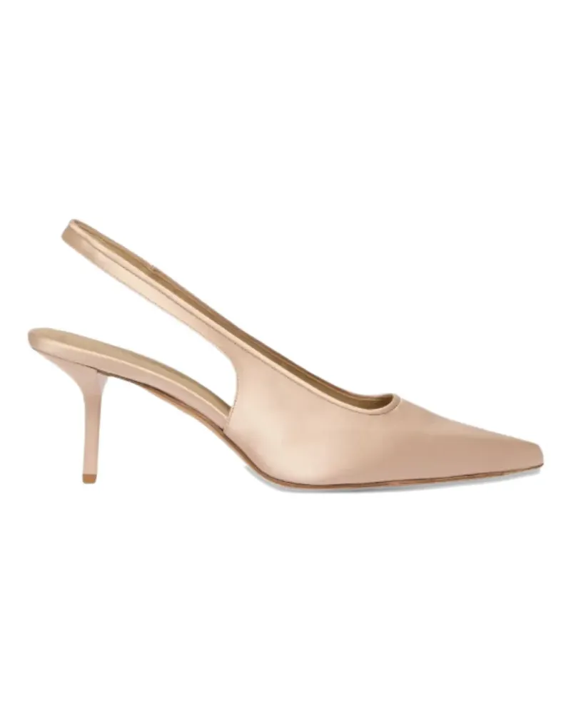 Max Mara satin-finish slingback pumps - Nude Nude