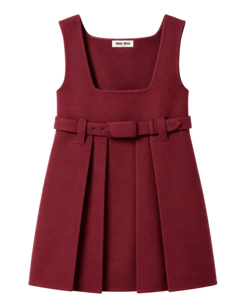Miu Miu Gewachstes Wollkleid - Rot Rot