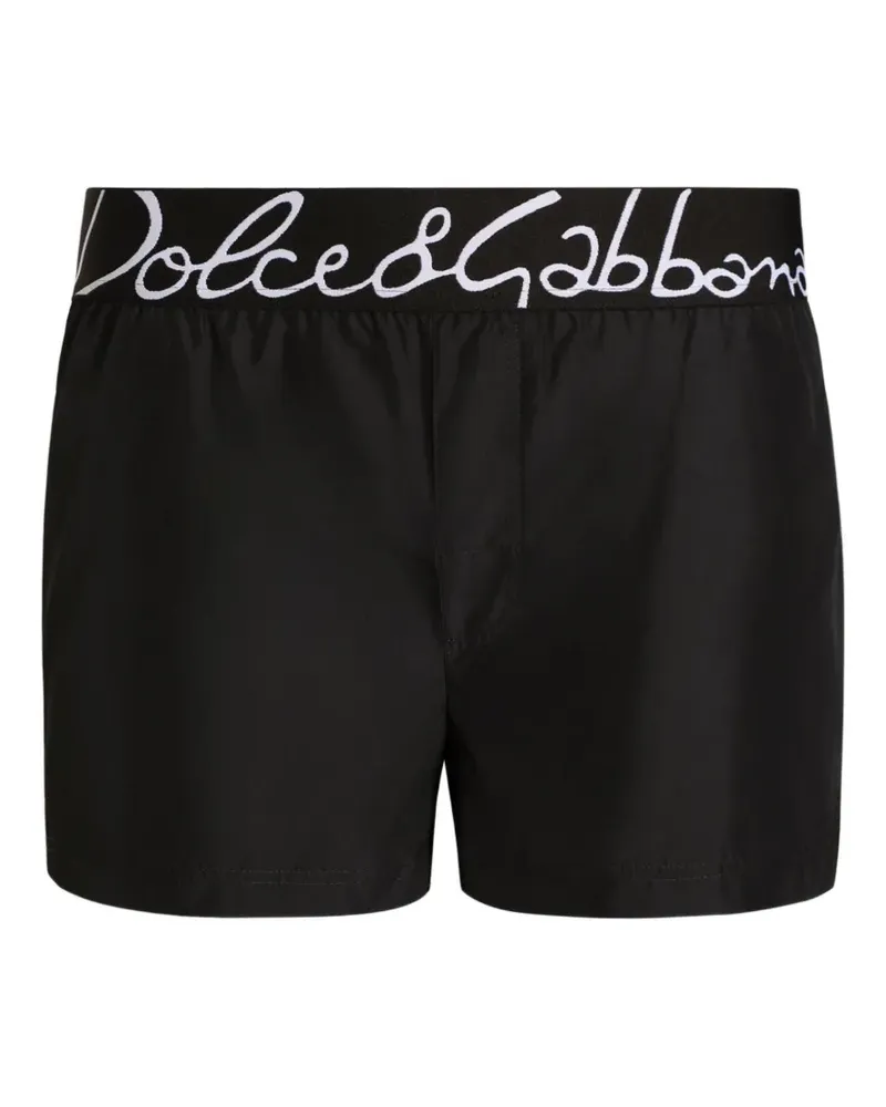 Dolce & Gabbana Badeshorts mit Logo - Schwarz Schwarz