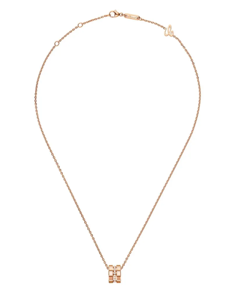 Chopard 18kt Ice Cube Rotgoldhalskette mit Diamanten - Rosa Rosa