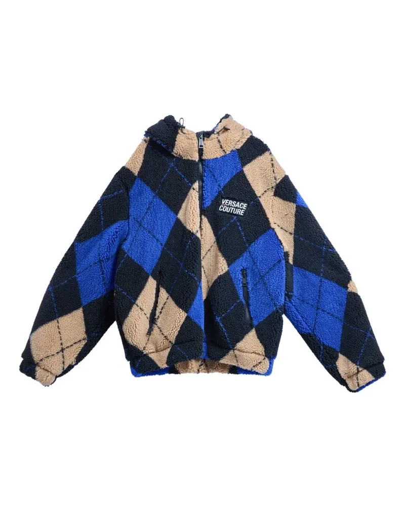 Versace Jeans Kapuzenjacke mit Argyle - Blau Blau