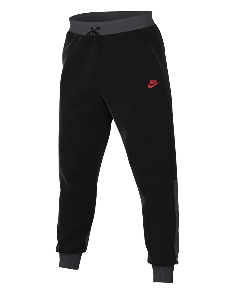 Nike Tech Fleece "Black/Dark Smoke Grey/Light Crimson" Jogginghose - Schwarz Schwarz