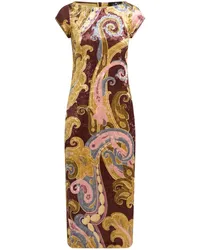 Etro Kleid aus Chenille mit Paisley-Print Rot