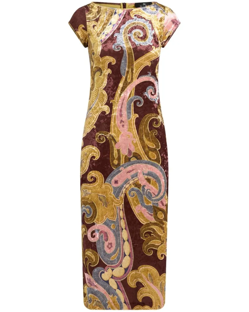 Etro Kleid aus Chenille mit Paisley-Print - Rot Rot