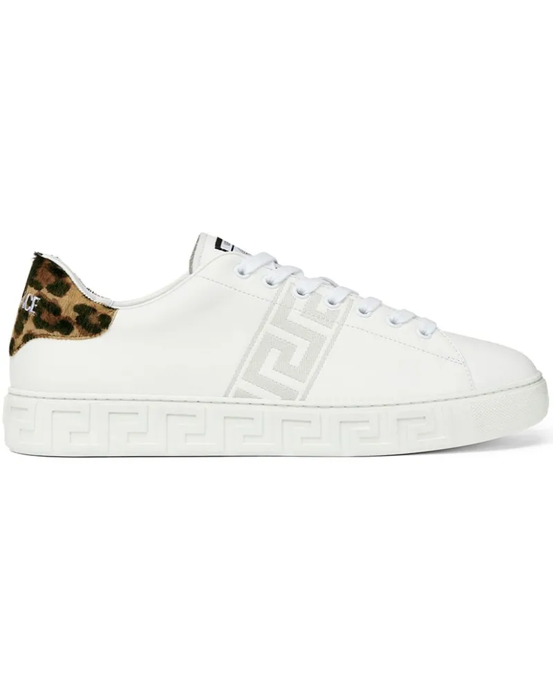 Versace Greca Sneakers mit Pony-Effekt - Weiß Weiß