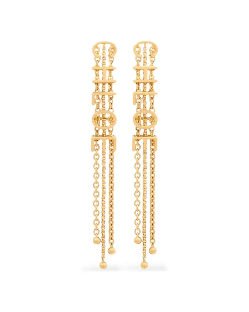 Chloé Kettenohrringe mit Logo - Gold Gold