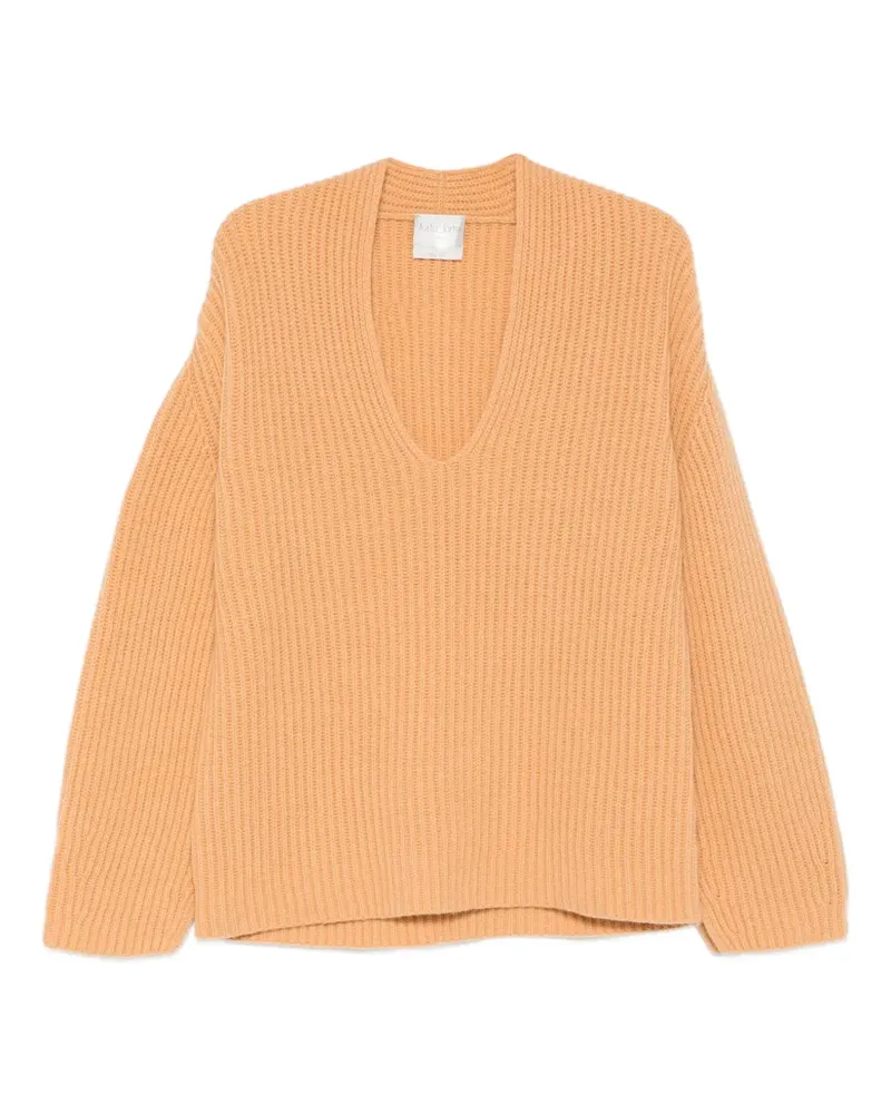 forte_forte Pullover mit V-Ausschnitt - Nude Nude