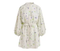 Minikleid mit Blumenmuster - Nude