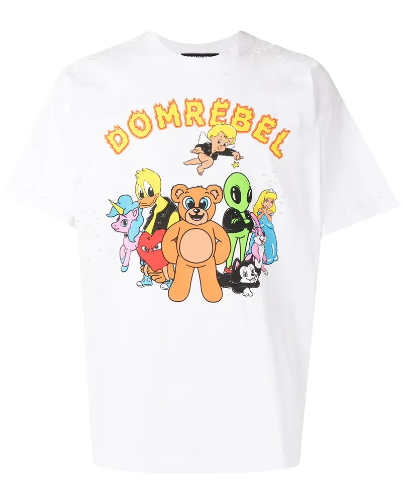DOMREBEL T-Shirt mit "Humper Peace"-Print - Weiß Weiß