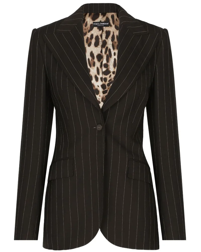 Dolce & Gabbana Gestreifter Blazer - Schwarz Schwarz
