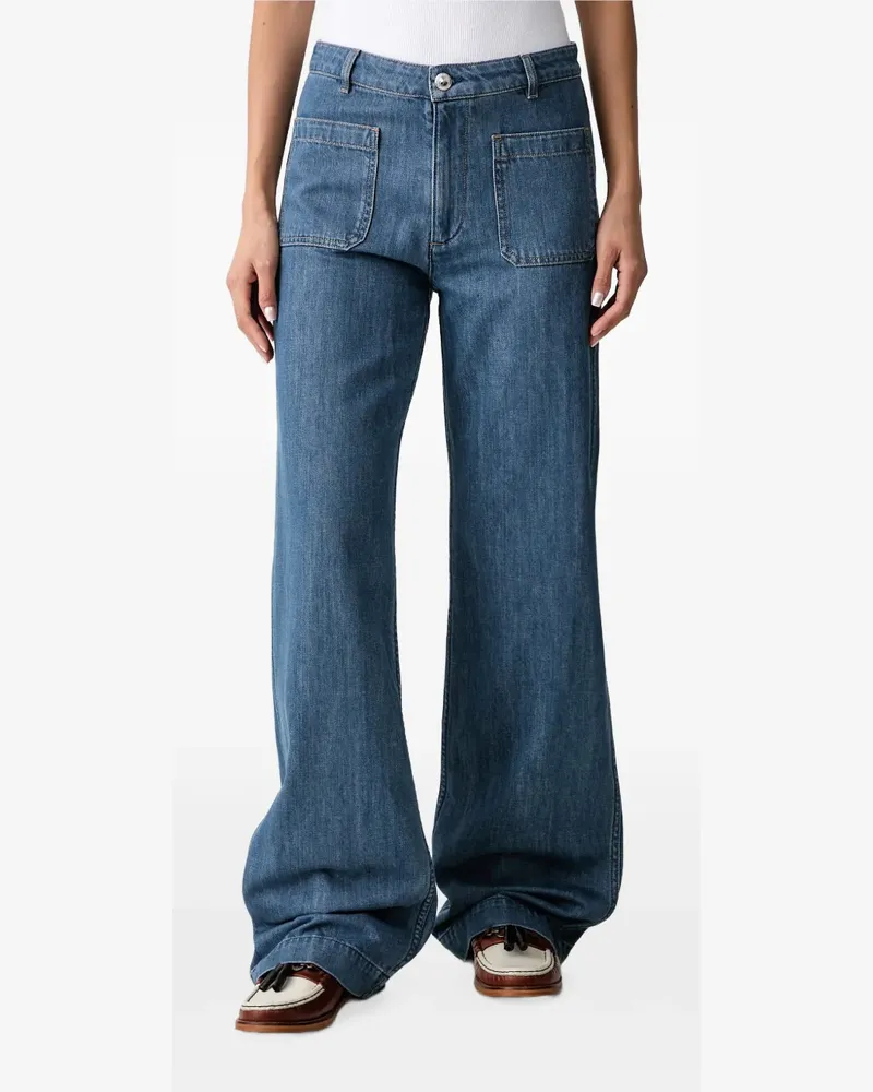 A.P.C. Victoria Wide-Leg-Jeans mit aufgesetzten Taschen - Blau Blau
