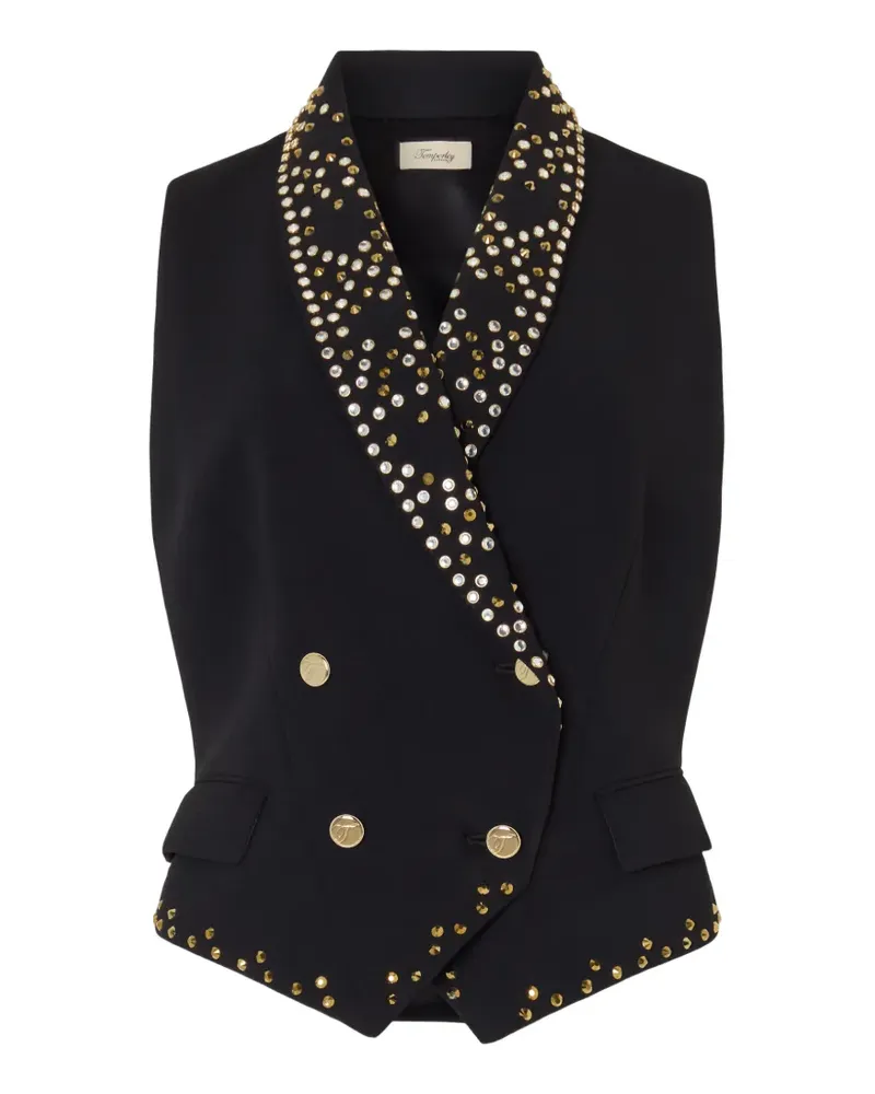Temperley London Oberon Weste mit Kristallen - Schwarz Schwarz