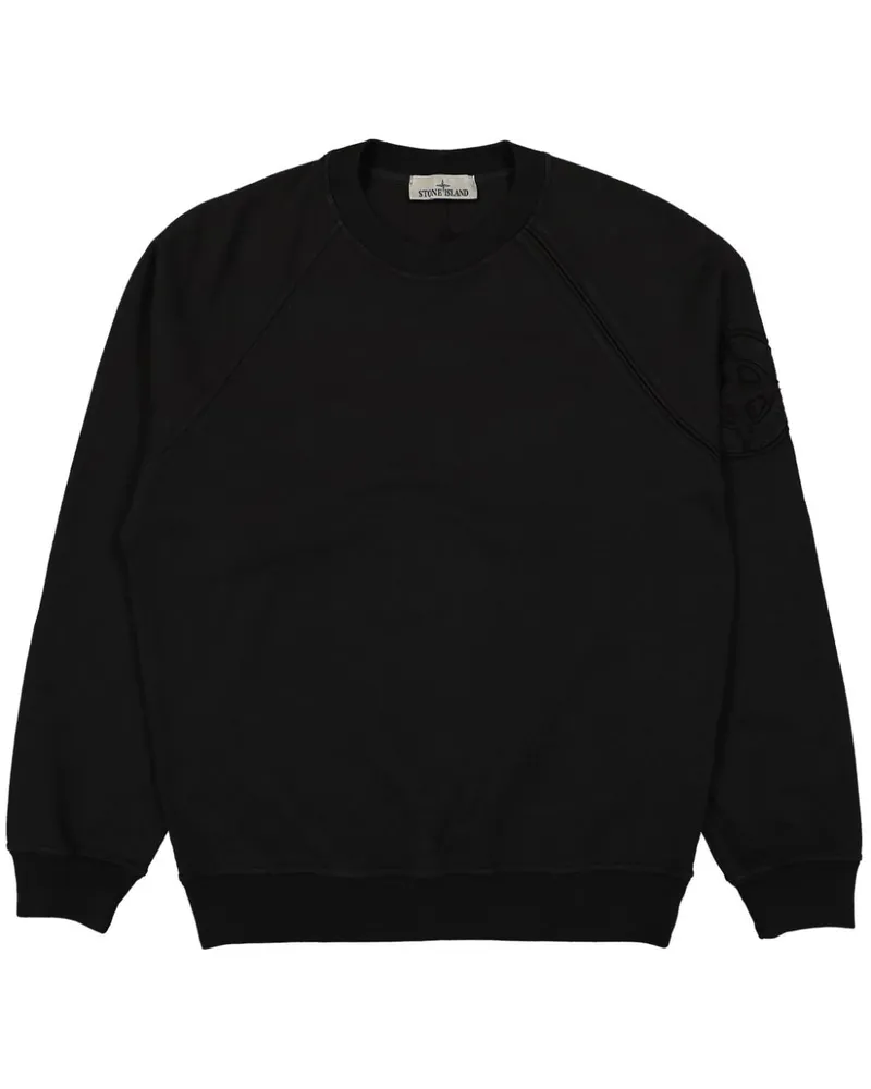 Stone Island Baumwoll-Sweatshirt mit Kompass - Schwarz Schwarz