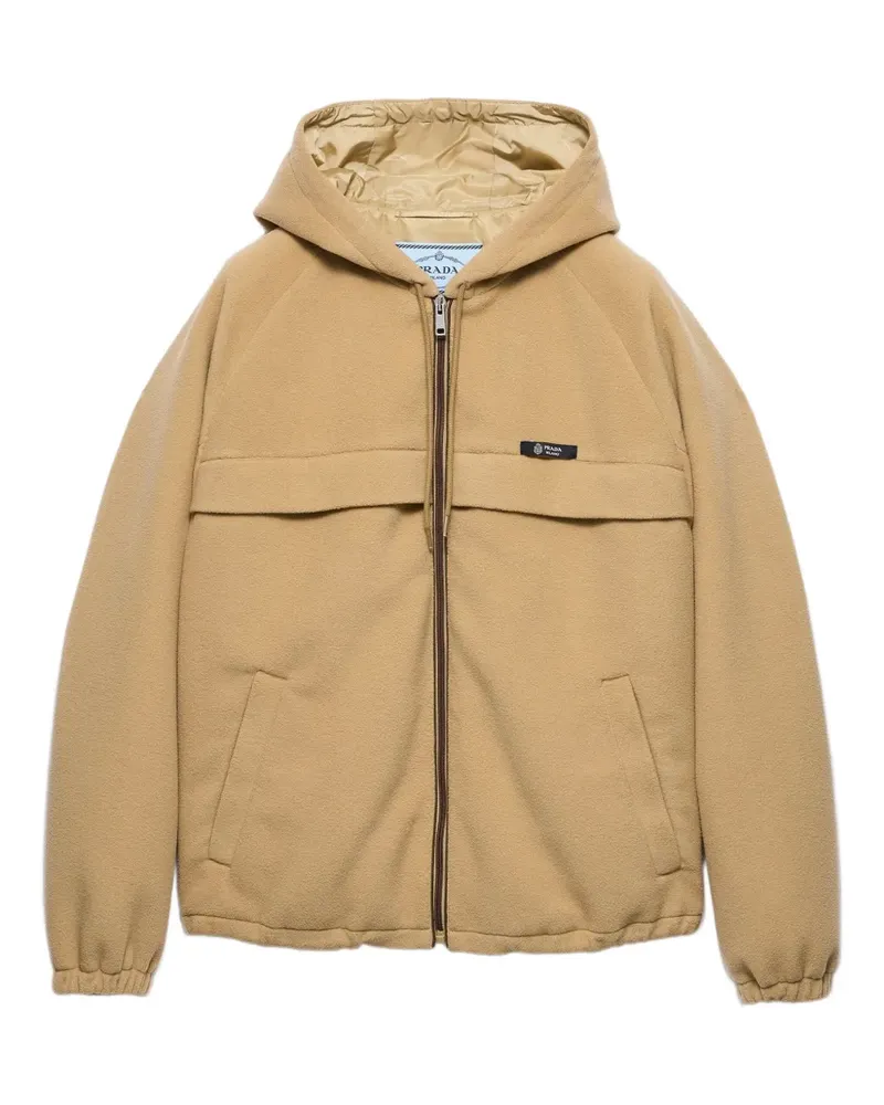 Prada Kapuzenjacke aus Raglangemisch - Nude Nude
