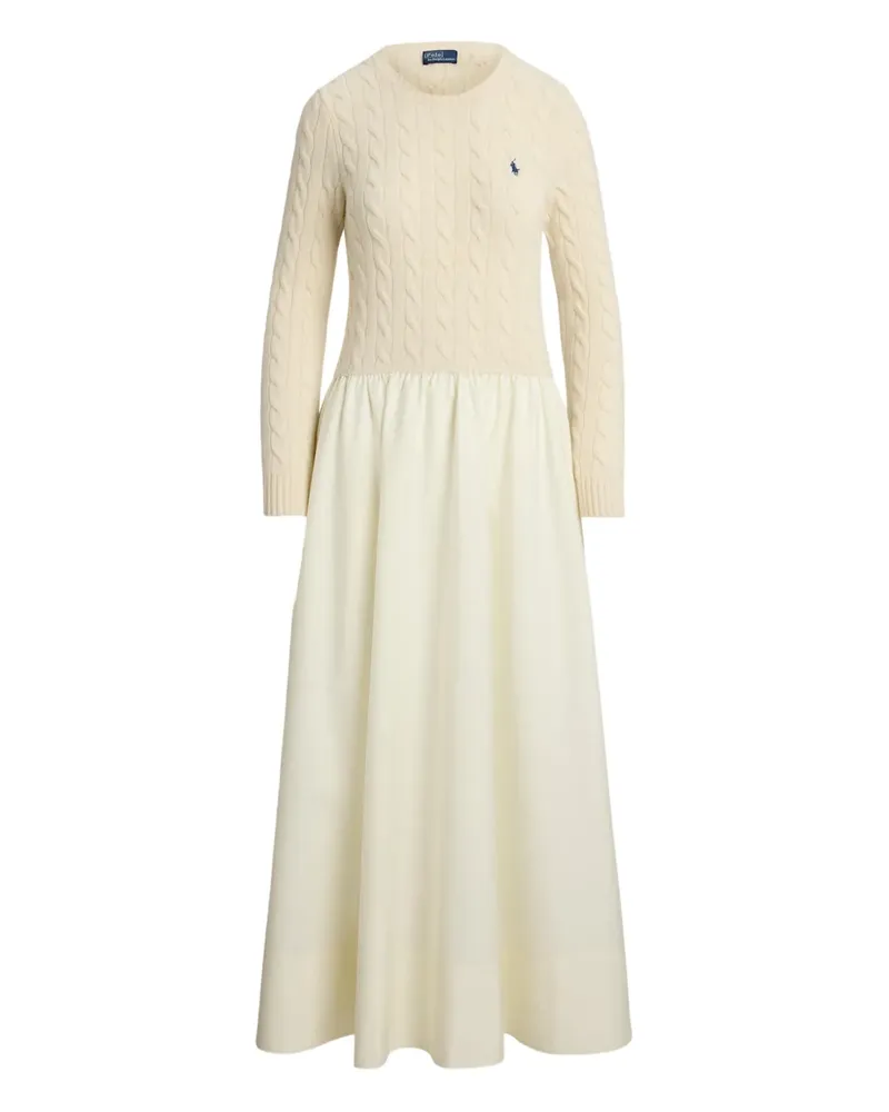 Ralph Lauren Kleid mit Zopfmuster - Nude Nude