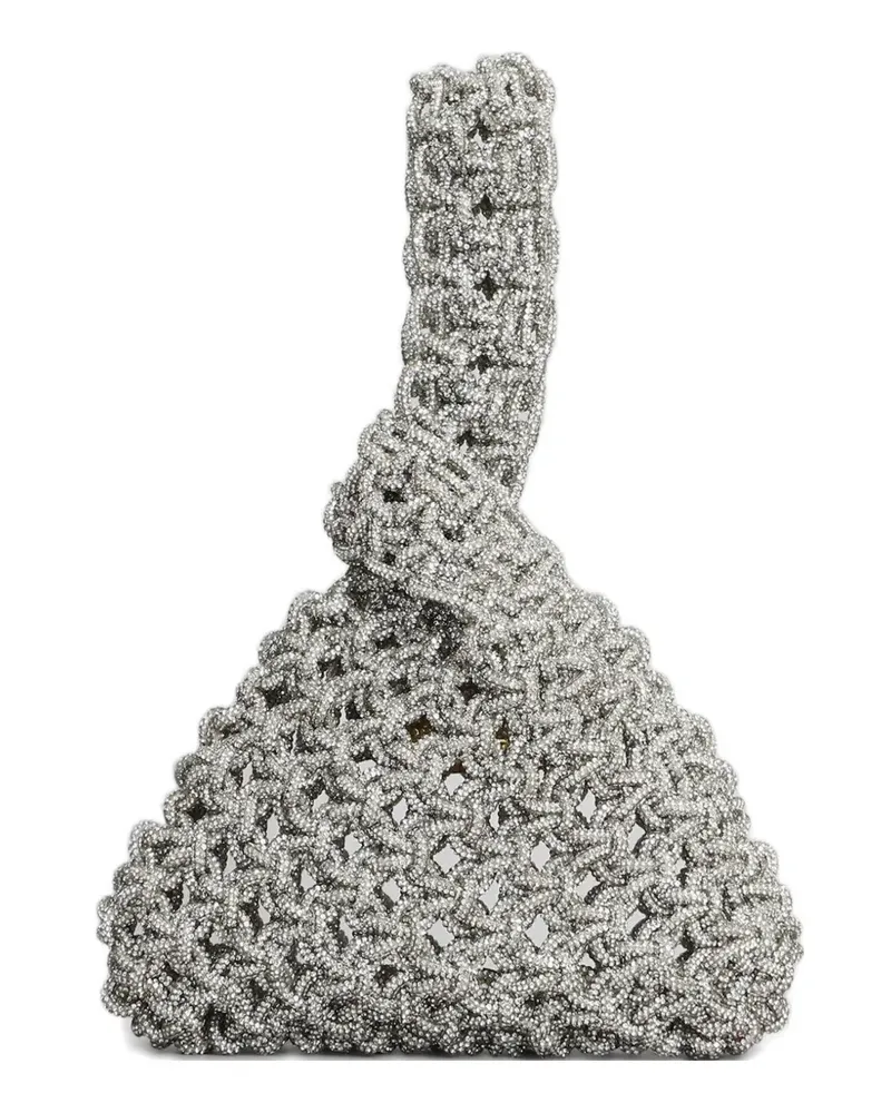 HIBOURAMA crystal-embellished clutch bag - Silber Silber