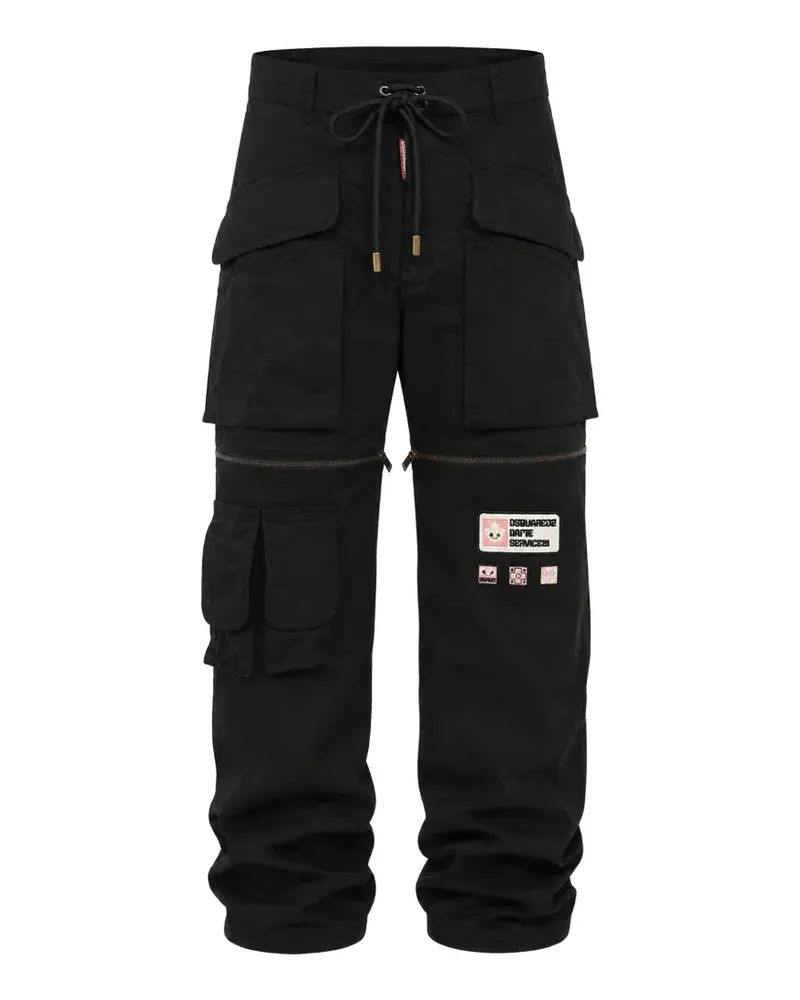 Dsquared2 zip-detail cargo pants - Schwarz Schwarz