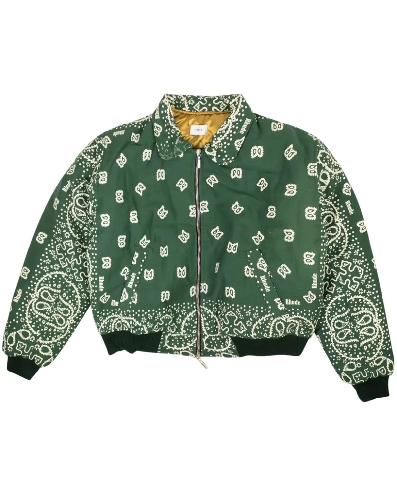 RHUDE Bomberjacke mit Bandana-Print Grün