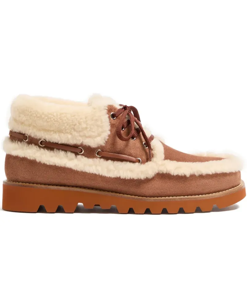 Valentino Garavani VLogo Signature Loafer aus Shearling - Braun Braun