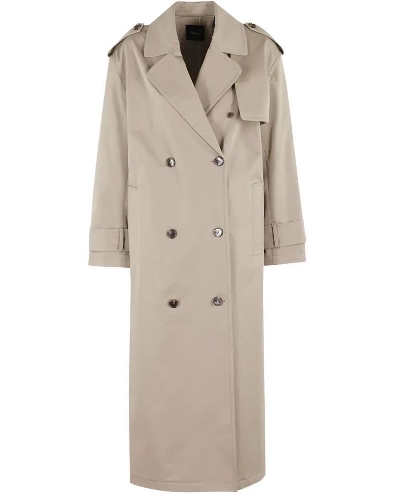 Theory Zweireihiger Trenchcoat - Nude Nude