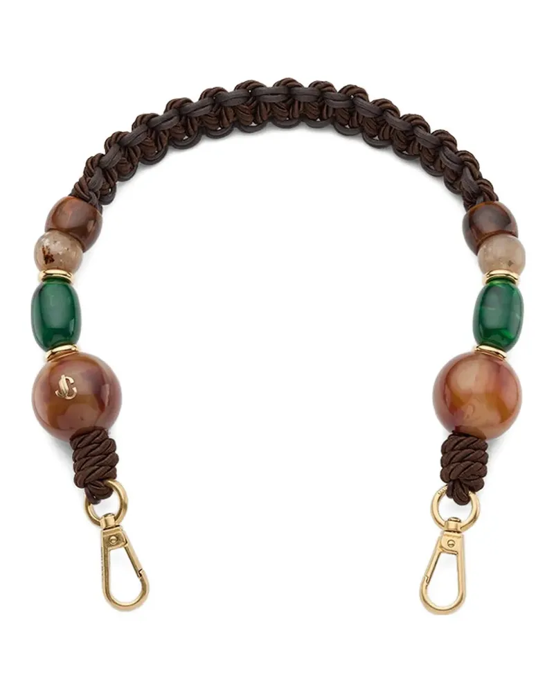 Jimmy Choo Geflochtener Riemen mit Perlen - Braun Braun