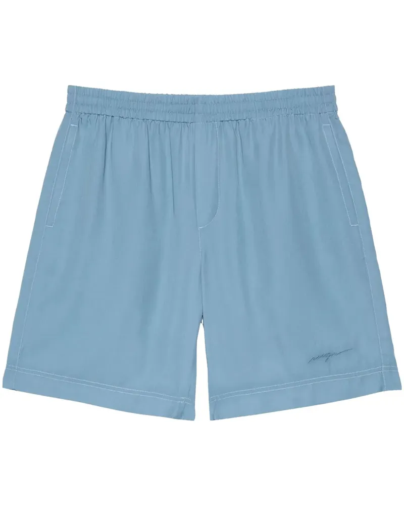 MSGM Shorts mit Logo-Stickerei - Blau Blau
