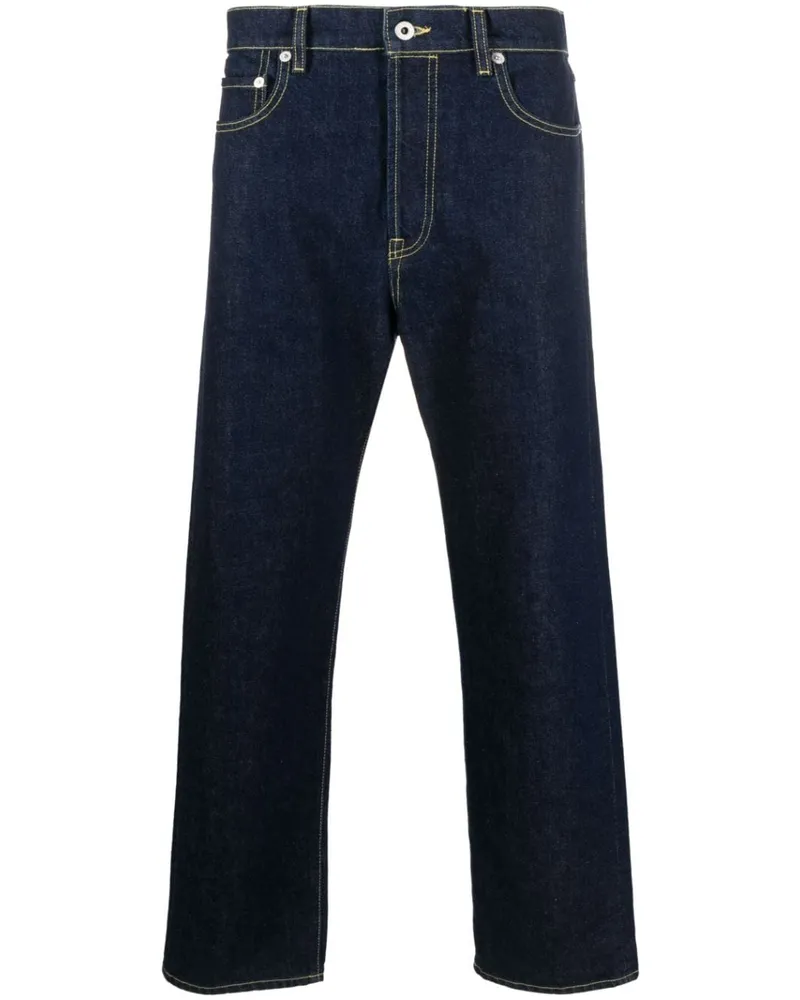 Kenzo Halbhohe Straight-Leg-Jeans - Blau Blau